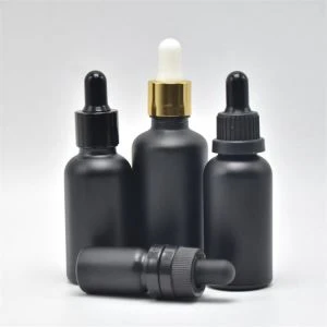 Flacon compte-gouttes en verre noir mat
