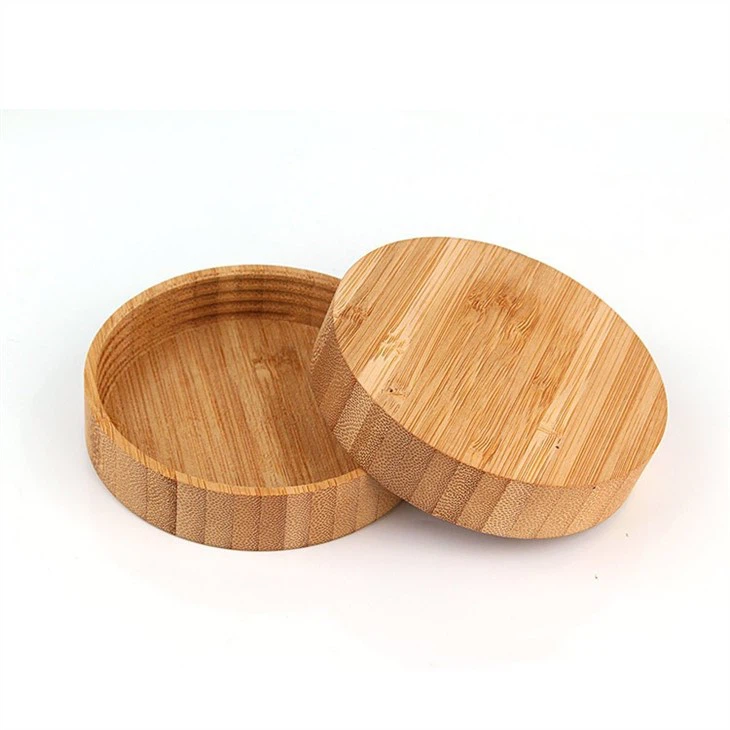 Bamboo Cap Empty Clear Glass Jar